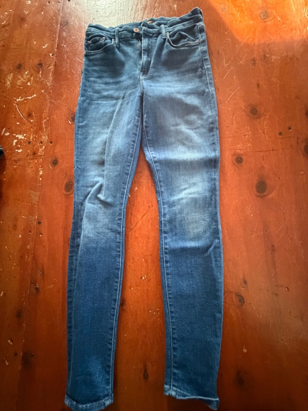 MOTHER Skinny Jeans in Dark Blue Wash